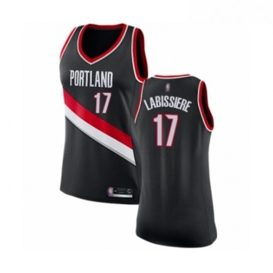 Womens Portland Trail Blazers 17 Skal Labissiere Swingman Black Basketball Jersey Icon Edition 