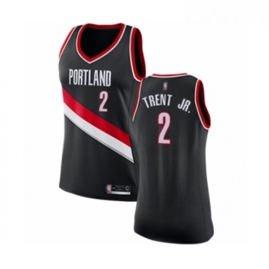 Womens Portland Trail Blazers 2 Gary Trent Jr Swingman Black Basketball Jersey Icon Edition Womens Portland Trail Blazers 2 Gary Trent Jr Swingman Black Basketball Jersey Icon Edition