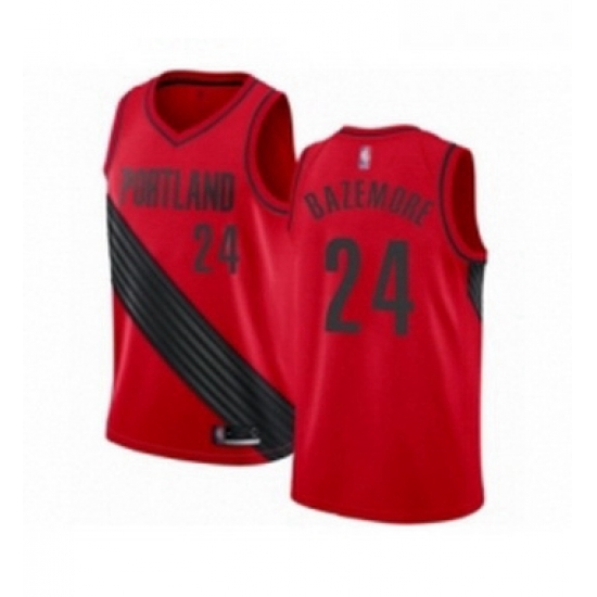 Youth Portland Trail Blazers 24 Kent Bazemore Swingman Red Basketball Jersey Statement Edition 