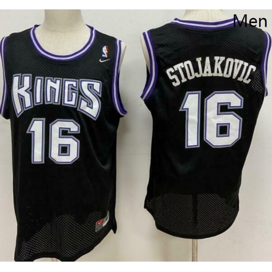 Men Men Sacramento Kings 16 Peja Stojakovic Black Soul Swingman Jersey Men Men Sacramento Kings 16 Peja Stojakovic Black Soul Swingman Jersey