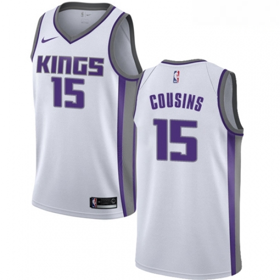 Mens Nike Sacramento Kings 15 DeMarcus Cousins Authentic White NBA Jersey Association Edition Mens Nike Sacramento Kings 15 DeMarcus Cousins Authentic White NBA Jersey Association Edition