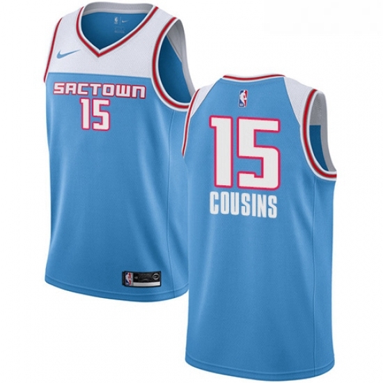 Womens Nike Sacramento Kings 15 DeMarcus Cousins Swingman Blue NBA Jersey 2018 19 City Edition Womens Nike Sacramento Kings 15 DeMarcus Cousins Swingman Blue NBA Jersey 2018 19 City Edition