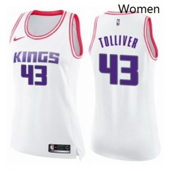 Womens Nike Sacramento Kings 43 Anthony Tolliver Swingman WhitePink Fashion NBA Jersey Womens Nike Sacramento Kings 43 Anthony Tolliver Swingman WhitePink Fashion NBA Jersey