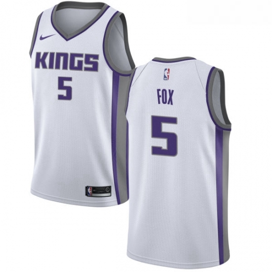 Womens Nike Sacramento Kings 5 DeAaron Fox Authentic White NBA Jersey Association Edition Womens Nike Sacramento Kings 5 DeAaron Fox Authentic White NBA Jersey Association Edition