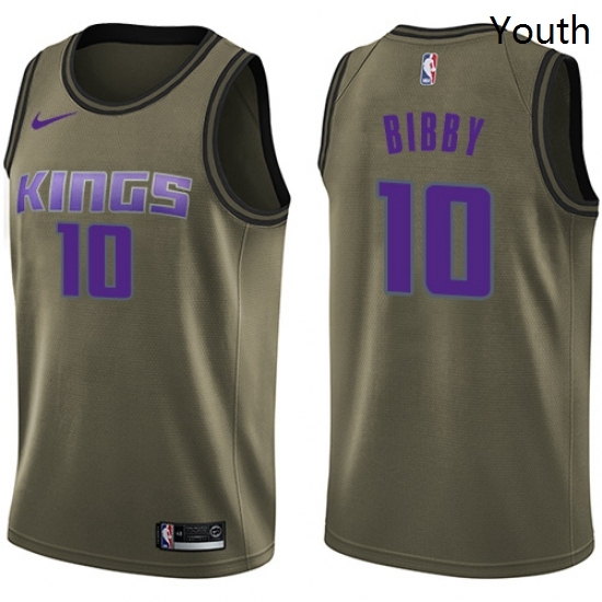 Youth Nike Sacramento Kings 10 Mike Bibby Swingman Green Salute to Service NBA Jersey Youth Nike Sacramento Kings 10 Mike Bibby Swingman Green Salute to Service NBA Jersey