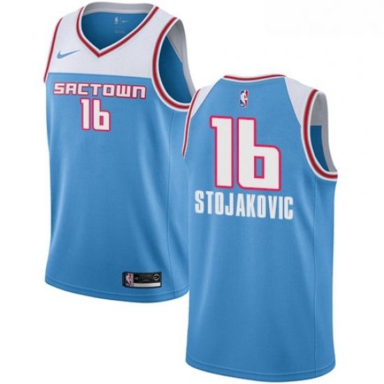 Youth Nike Sacramento Kings 16 Peja Stojakovic Swingman Blue NBA Jersey 2018 19 City Edition Youth Nike Sacramento Kings 16 Peja Stojakovic Swingman Blue NBA Jersey 2018 19 City Edition