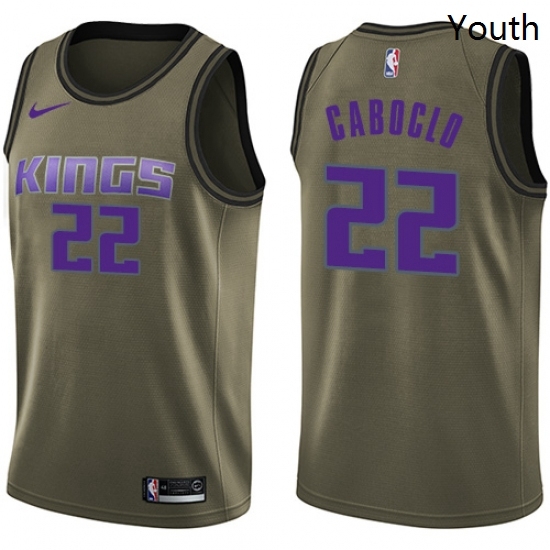 Youth Nike Sacramento Kings 22 Bruno Caboclo Swingman Green Salute to Service NBA Jersey Youth Nike Sacramento Kings 22 Bruno Caboclo Swingman Green Salute to Service NBA Jersey