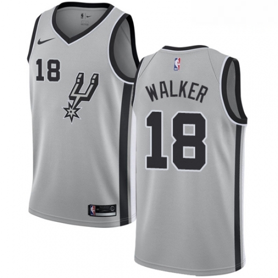 Mens Nike San Antonio Spurs 18 Lonnie Walker Authentic Silver NBA Jersey Statement Edition Mens Nike San Antonio Spurs 18 Lonnie Walker Authentic Silver NBA Jersey Statement Edition