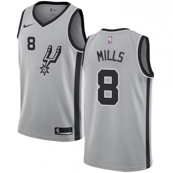 Mens Nike San Antonio Spurs 8 Patty Mills Authentic Silver Alternate NBA Jersey Statement Edition Mens Nike San Antonio Spurs 8 Patty Mills Authentic Silver Alternate NBA Jersey Statement Edition