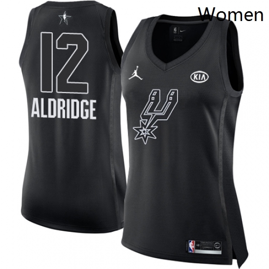 Womens Nike Jordan San Antonio Spurs 12 LaMarcus Aldridge Swingman Black 2018 All Star Game NBA Jersey Womens Nike Jordan San Antonio Spurs 12 LaMarcus Aldridge Swingman Black 2018 All Star Game NBA Jersey