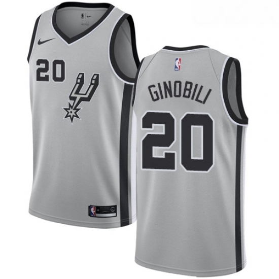 Womens Nike San Antonio Spurs 20 Manu Ginobili Authentic Silver Alternate NBA Jersey Statement Edition Womens Nike San Antonio Spurs 20 Manu Ginobili Authentic Silver Alternate NBA Jersey Statement Edition