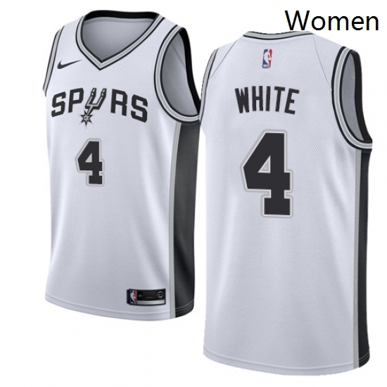 Womens Nike San Antonio Spurs 4 Derrick White Authentic White Home NBA Jersey Association Edition Womens Nike San Antonio Spurs 4 Derrick White Authentic White Home NBA Jersey Association Edition