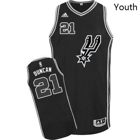 Youth Adidas San Antonio Spurs 21 Tim Duncan Swingman Black New Road NBA Jersey Youth Adidas San Antonio Spurs 21 Tim Duncan Swingman Black New Road NBA Jersey