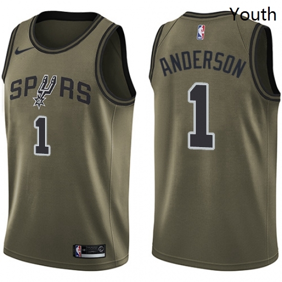 Youth Nike San Antonio Spurs 1 Kyle Anderson Swingman Green Salute to Service NBA Jersey Youth Nike San Antonio Spurs 1 Kyle Anderson Swingman Green Salute to Service NBA Jersey