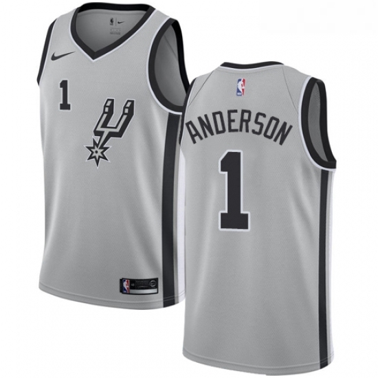 Youth Nike San Antonio Spurs 1 Kyle Anderson Swingman Silver Alternate NBA Jersey Statement Edition Youth Nike San Antonio Spurs 1 Kyle Anderson Swingman Silver Alternate NBA Jersey Statement Edition