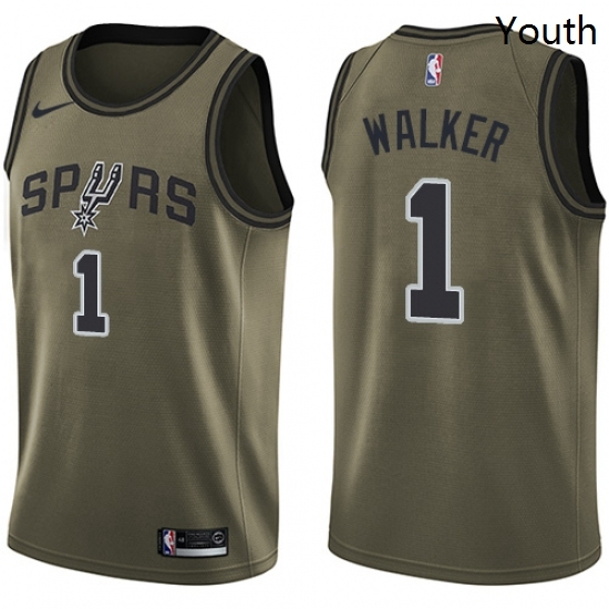 Youth Nike San Antonio Spurs 1 Lonnie Walker Swingman Green Salute to Service NBA Jersey Youth Nike San Antonio Spurs 1 Lonnie Walker Swingman Green Salute to Service NBA Jersey