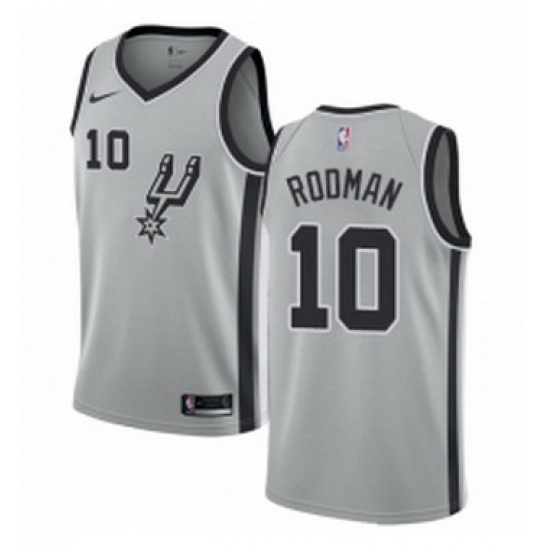 Youth Nike San Antonio Spurs 10 Dennis Rodman Authentic Silver Alternate NBA Jersey Statement Edition Youth Nike San Antonio Spurs 10 Dennis Rodman Authentic Silver Alternate NBA Jersey Statement Edition