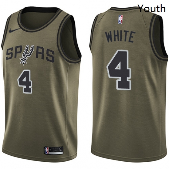 Youth Nike San Antonio Spurs 4 Derrick White Swingman Green Salute to Service NBA Jersey Youth Nike San Antonio Spurs 4 Derrick White Swingman Green Salute to Service NBA Jersey