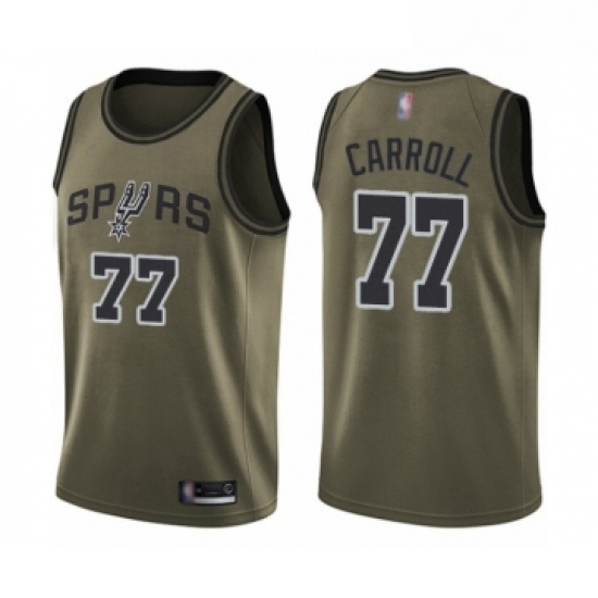Youth San Antonio Spurs 77 DeMarre Carroll Swingman Green Salute to Service Basketball Jersey Youth San Antonio Spurs 77 DeMarre Carroll Swingman Green Salute to Service Basketball Jersey