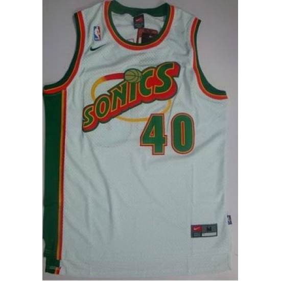 Seattle Supersonics Shawn Kemp #40 white Thowback swingman jerse Seattle Supersonics Shawn Kemp #40 white Thowback swingman jerse