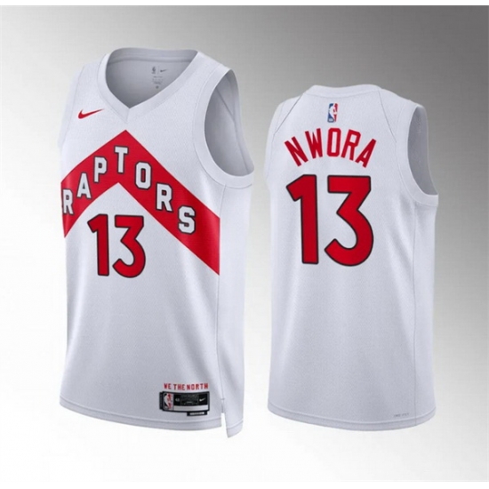 Men Toronto Raptors 13 Jordan Nwora White Association Edition Stitched Basketball Jersey Men Toronto Raptors 13 Jordan Nwora White Association Edition Stitched Basketball Jersey