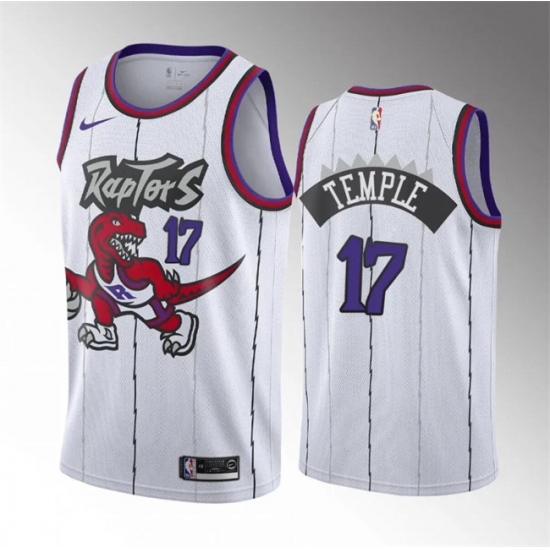 Men Toronto Raptors 17 Garrett Temple White Classic Edition Stitched Basketball Jersey