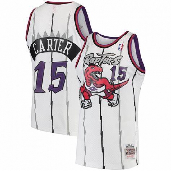 Men Toronto Raptors Vince Carter Mitchell & Ness 1997-98 Hardwood Classics Swingman Jersey White Men Toronto Raptors Vince Carter Mitchell & Ness 1997-98 Hardwood Classics Swingman Jersey White