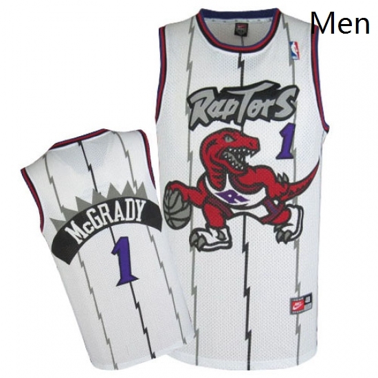 Mens Nike Toronto Raptors 1 Tracy Mcgrady Authentic White Throwback NBA Jersey Mens Nike Toronto Raptors 1 Tracy Mcgrady Authentic White Throwback NBA Jersey