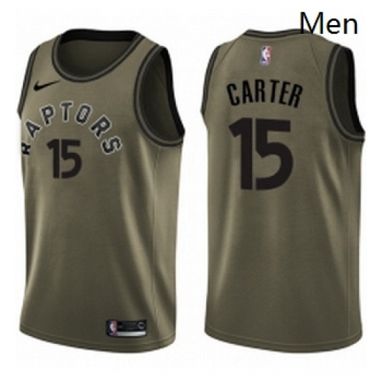 Mens Nike Toronto Raptors 15 Vince Carter Swingman Green Salute to Service NBA Jersey Mens Nike Toronto Raptors 15 Vince Carter Swingman Green Salute to Service NBA Jersey