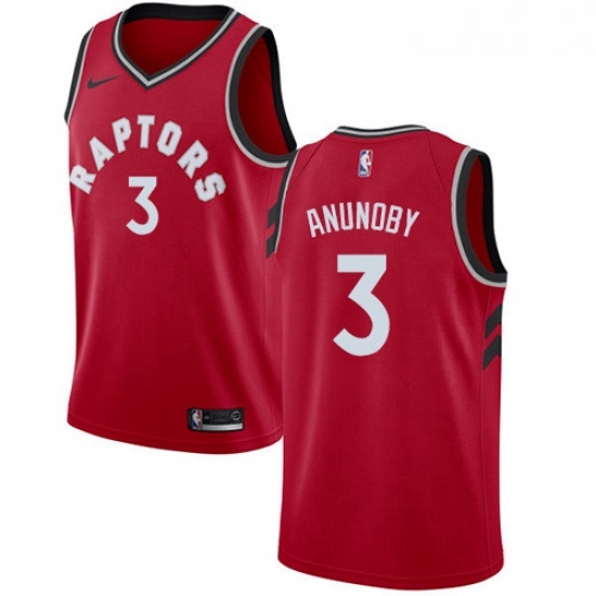 Mens Nike Toronto Raptors 3 OG Anunoby Swingman Red Road NBA Jersey Icon Edition Mens Nike Toronto Raptors 3 OG Anunoby Swingman Red Road NBA Jersey Icon Edition