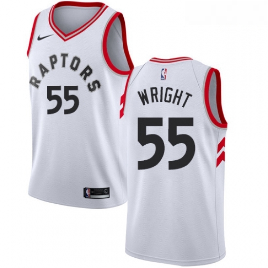 Mens Nike Toronto Raptors 55 Delon Wright Swingman White NBA Jersey Association Edition Mens Nike Toronto Raptors 55 Delon Wright Swingman White NBA Jersey Association Edition