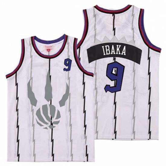 Raptors 9 Serge Ibaka White Gray Logo Retro Jersey Raptors 9 Serge Ibaka White Gray Logo Retro Jersey