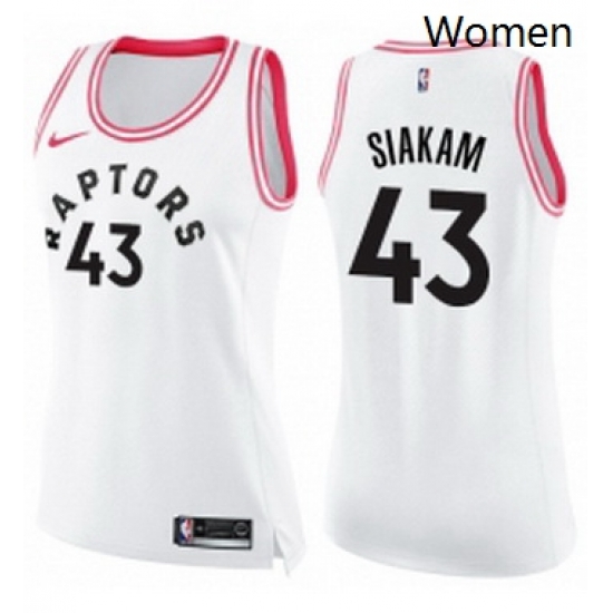 Womens Nike Toronto Raptors 43 Pascal Siakam Swingman WhitePink Fashion NBA Jersey Womens Nike Toronto Raptors 43 Pascal Siakam Swingman WhitePink Fashion NBA Jersey