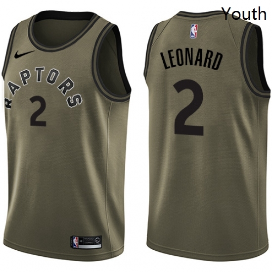 Youth Nike Toronto Raptors 2 Kawhi Leonard Swingman Green Salute to Service NBA Jersey Youth Nike Toronto Raptors 2 Kawhi Leonard Swingman Green Salute to Service NBA Jersey