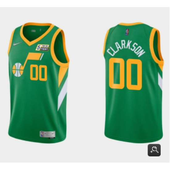 Men Utah Jazz 00 Jordan Clarkson Green Earned Edition Swingman Stitched Jersey Men Utah Jazz 00 Jordan Clarkson Green Earned Edition Swingman Stitched Jersey