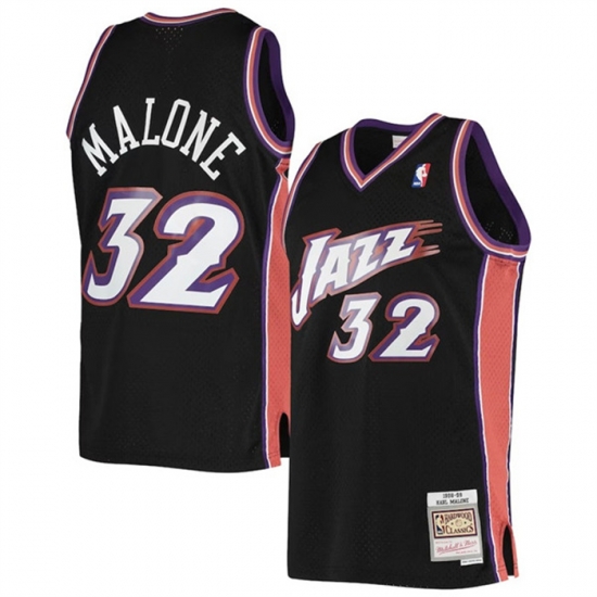 Men Utah Jazz 32 Karl Malone Black 1998 99 Mitchell 26 Ness Swingman Stitched Jersey Men Utah Jazz 32 Karl Malone Black 1998 99 Mitchell 26 Ness Swingman Stitched Jersey