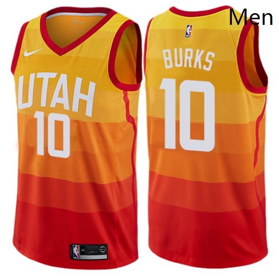 Mens Nike Utah Jazz 10 Alec Burks Authentic Orange NBA Jersey City Edition Mens Nike Utah Jazz 10 Alec Burks Authentic Orange NBA Jersey City Edition