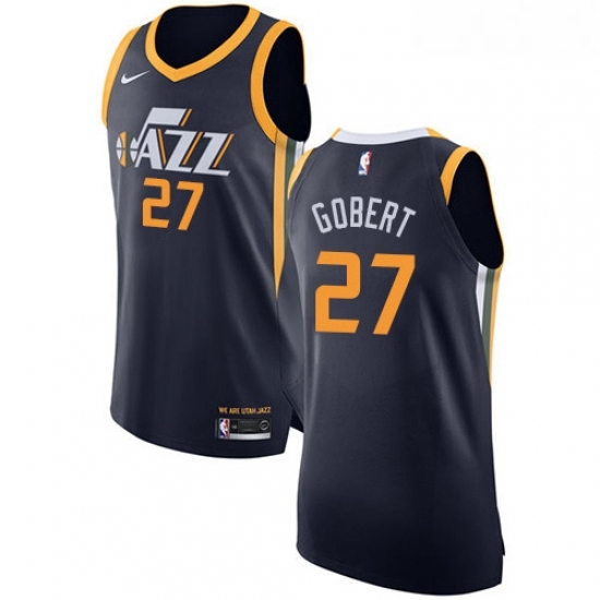 Mens Nike Utah Jazz 27 Rudy Gobert Authentic Navy Blue Road NBA Jersey Icon Edition Mens Nike Utah Jazz 27 Rudy Gobert Authentic Navy Blue Road NBA Jersey Icon Edition