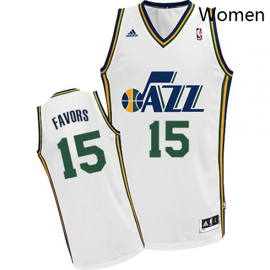Womens Adidas Utah Jazz 15 Derrick Favors Swingman White Home NBA Jersey Womens Adidas Utah Jazz 15 Derrick Favors Swingman White Home NBA Jersey