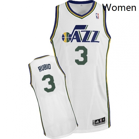 Womens Adidas Utah Jazz 3 Ricky Rubio Authentic White Home NBA Jersey Womens Adidas Utah Jazz 3 Ricky Rubio Authentic White Home NBA Jersey