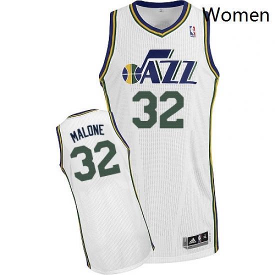 Womens Adidas Utah Jazz 32 Karl Malone Authentic White Home NBA Jersey Womens Adidas Utah Jazz 32 Karl Malone Authentic White Home NBA Jersey