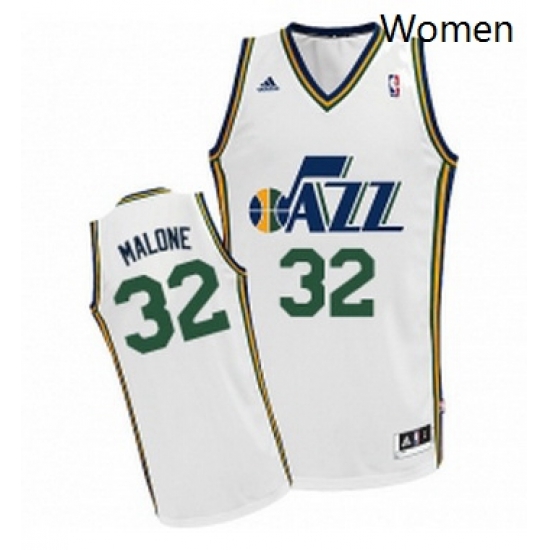 Womens Adidas Utah Jazz 32 Karl Malone Swingman White Home NBA Jersey Womens Adidas Utah Jazz 32 Karl Malone Swingman White Home NBA Jersey