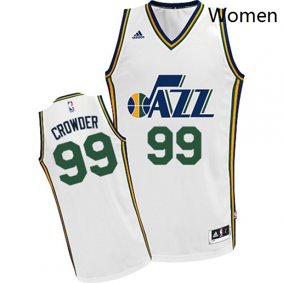 Womens Adidas Utah Jazz 99 Jae Crowder Swingman White Home NBA Jersey Womens Adidas Utah Jazz 99 Jae Crowder Swingman White Home NBA Jersey