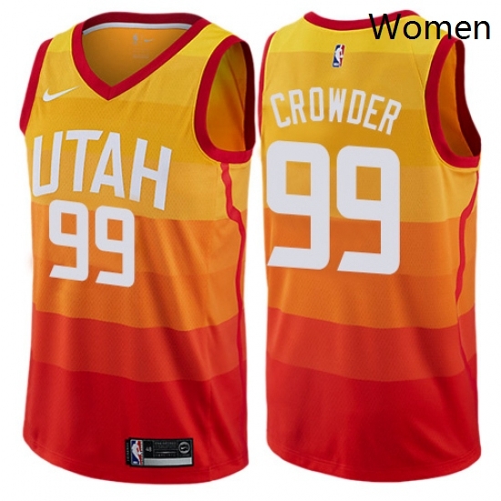 Womens Nike Utah Jazz 99 Jae Crowder Swingman Orange NBA Jersey City Edition Womens Nike Utah Jazz 99 Jae Crowder Swingman Orange NBA Jersey City Edition