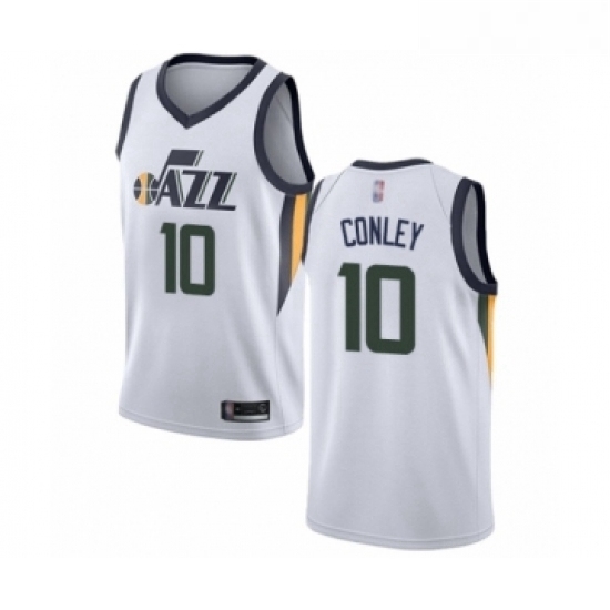 Womens Utah Jazz 10 Mike Conley Swingman White Basketball Jersey Association Edition Womens Utah Jazz 10 Mike Conley Swingman White Basketball Jersey Association Edition