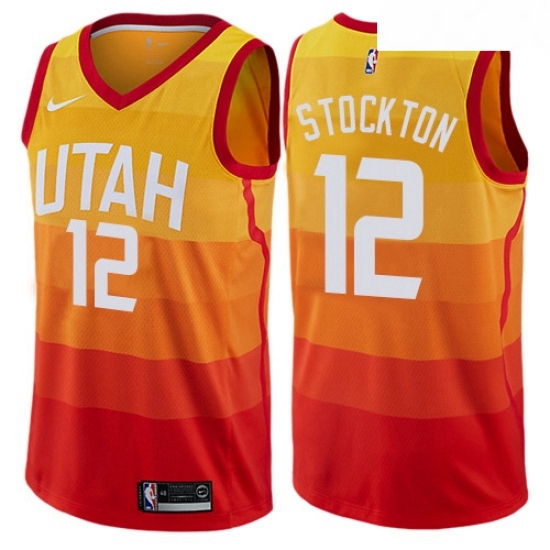 Youth Nike Utah Jazz 12 John Stockton Swingman Orange NBA Jersey City Edition Youth Nike Utah Jazz 12 John Stockton Swingman Orange NBA Jersey City Edition