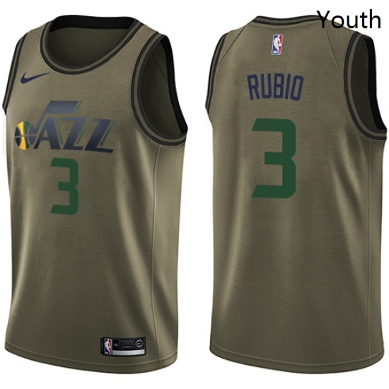 Youth Nike Utah Jazz 3 Ricky Rubio Swingman Green Salute to Service NBA Jersey Youth Nike Utah Jazz 3 Ricky Rubio Swingman Green Salute to Service NBA Jersey