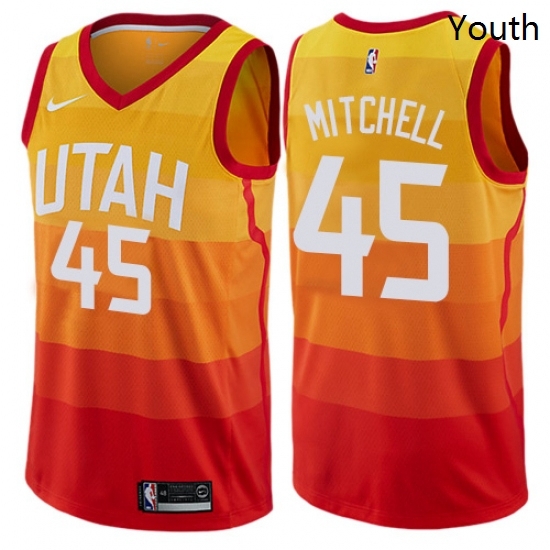 Youth Nike Utah Jazz 45 Donovan Mitchell Swingman Orange NBA Jersey City Edition Youth Nike Utah Jazz 45 Donovan Mitchell Swingman Orange NBA Jersey City Edition