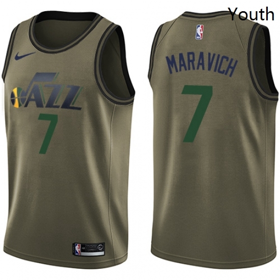 Youth Nike Utah Jazz 7 Pete Maravich Swingman Green Salute to Service NBA Jersey Youth Nike Utah Jazz 7 Pete Maravich Swingman Green Salute to Service NBA Jersey