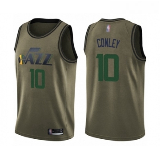 Youth Utah Jazz 10 Mike Conley Swingman Green Salute to Service Basketball Jersey Youth Utah Jazz 10 Mike Conley Swingman Green Salute to Service Basketball Jersey